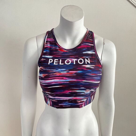 Peloton Sports Bra Printed Melody High Neck Crop Top Breathable XS - Picture 8 of 9